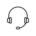 Headphone line icon. Earphones linear sign.